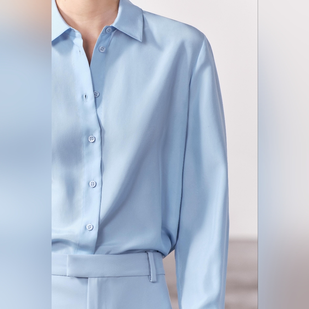 Zara 100% Silk Slim Shirt